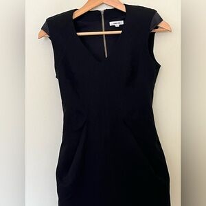 Helmut Lang Vintage Wool Silk Tailored 90s Minimalism Exposed Zip Midi Dress 0